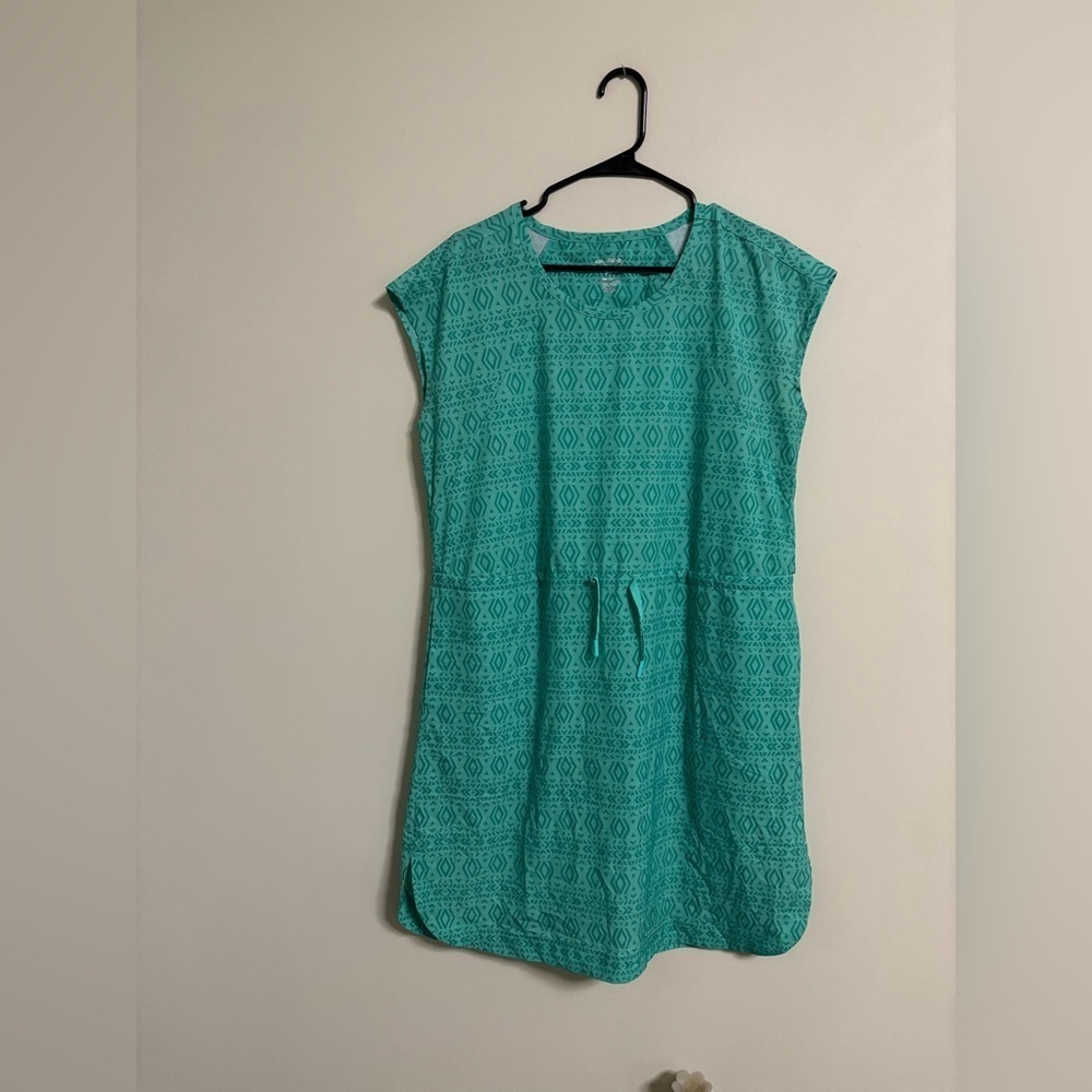 Reel Legends Pullover Drawstring Green Dress Size Large Lightweight Outdoor